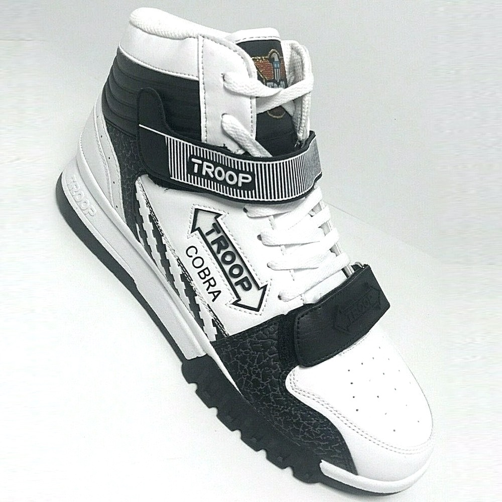 Men's Troop Cobra White | Black High-Top Sneakers NWT
